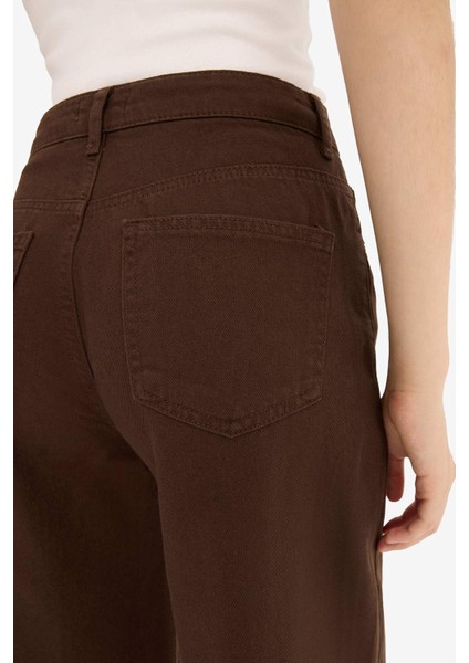 Wide Leg Normal Bel Standart Boy Gabardin Pantolon E4381AX25AU