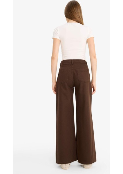 Wide Leg Normal Bel Standart Boy Gabardin Pantolon E4381AX25AU