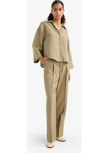 Wide Leg Yüksek Bel Geniş Paça Modal Pantolon F7637AX25AU