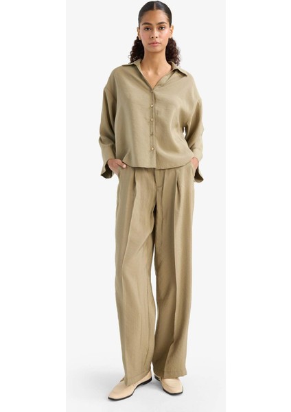 Wide Leg Yüksek Bel Geniş Paça Modal Pantolon F7637AX25AU