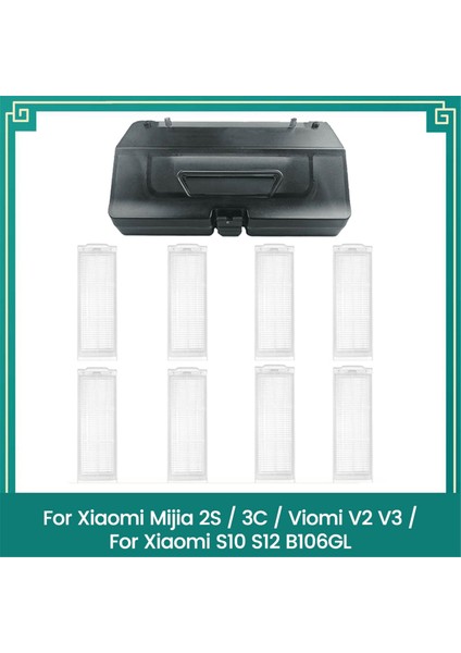 Xiaomi Mijia 2s 3c Için 2 Su Deposu Toz Kutusu ve Filtre, Xiaomi S10 S10 S12 Yedek Yedek Parça Için Viomi V2 V3 Için (Yurt Dışından)