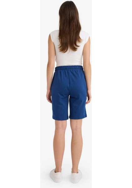 Regular Fit Beli Lastikli Düz Paça Bermuda Şort N7439AZ25AU