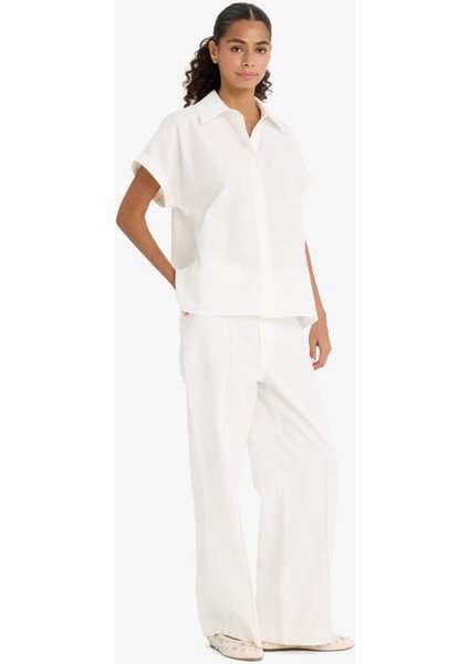 Wide Leg Cepli Yüksek Bel Gabardin Pantolon F1649AX25AU