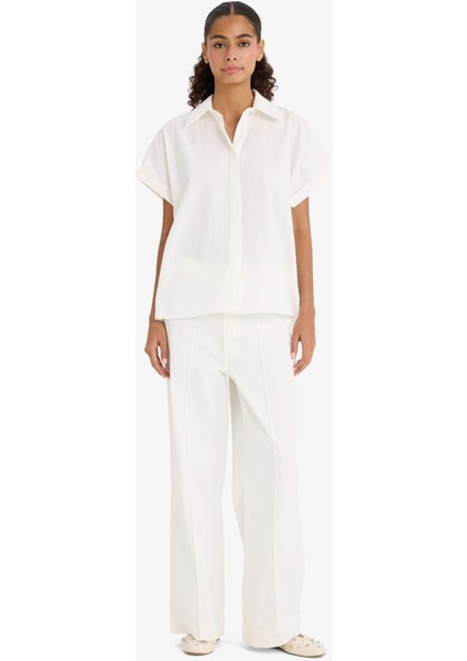 Wide Leg Cepli Yüksek Bel Gabardin Pantolon F1649AX25AU