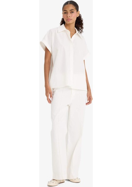 Wide Leg Cepli Yüksek Bel Gabardin Pantolon F1649AX25AU