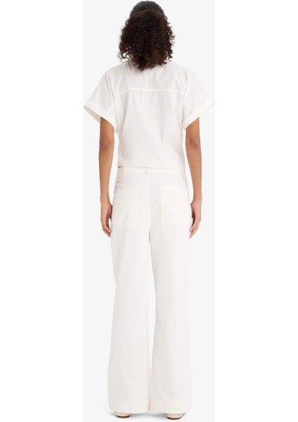 Wide Leg Cepli Yüksek Bel Gabardin Pantolon F1649AX25AU