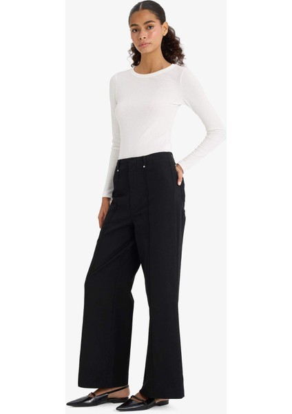 Wide Leg Cepli Yüksek Bel Gabardin Pantolon F1649AX25AU