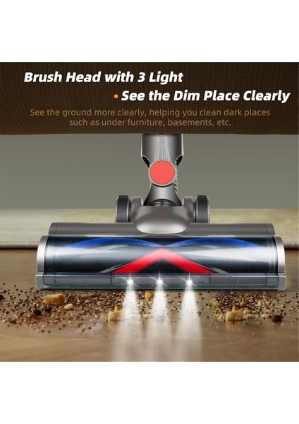 Motorhead Vakum Ekleri Dyson V7 V7 V8 V10 V11 V15 Serisi Temizleyici Farlar, Yuvarlak Yumuşak Millete Kafası (Yurt Dışından) fiyatları