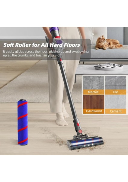 Motorhead Vakum Ekleri Dyson V7 V7 V8 V10 V11 V15 Serisi Temizleyici Farlar, Yuvarlak Yumuşak Millete Kafası (Yurt Dışından) fırsatları