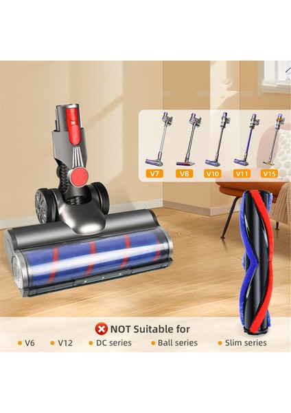 Motorhead Vakum Ekleri Dyson V7 V7 V8 V10 V11 V15 Serisi Temizleyici Farlar, Yuvarlak Yumuşak Millete Kafası (Yurt Dışından) indirimleri