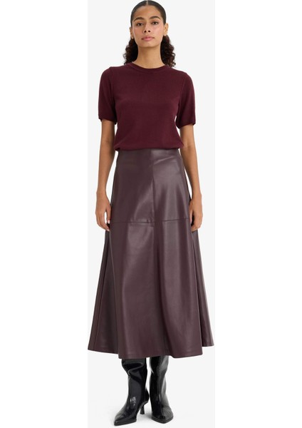 Regular Fit Bisiklet Yaka Kısa Kollu Triko Kazak