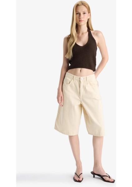 Slim Fit Dar Kesim Halter Yaka Triko Atlet F8367AX25HS