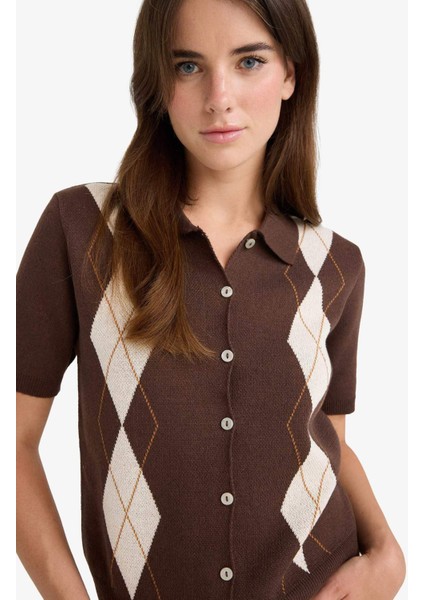 Regular Fit Polo Yaka Triko Hırka F7976AX25AU