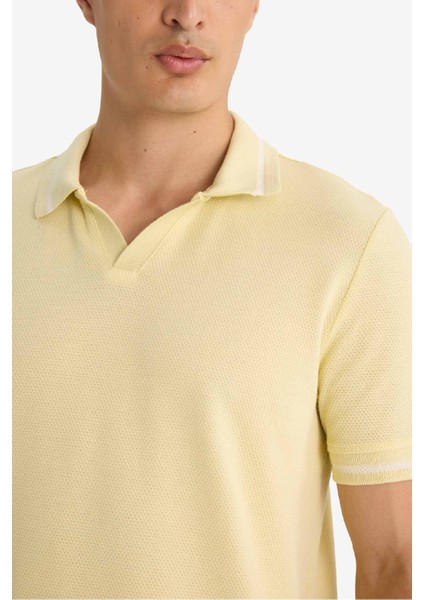 Regular Fit Polo Yaka Bubble Kısa Kollu Tişört F6265AX25SM