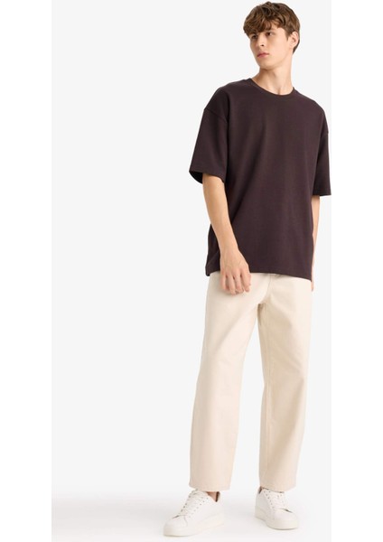 %100 Pamuk Tapered Wide Leg Fit Geniş Paça Jean Pantolon F8365AX25AU