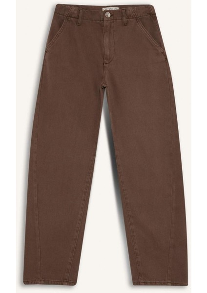 Kız Çocuk Balloon Fit Oval Paça Gabardin Okul Pantolonu