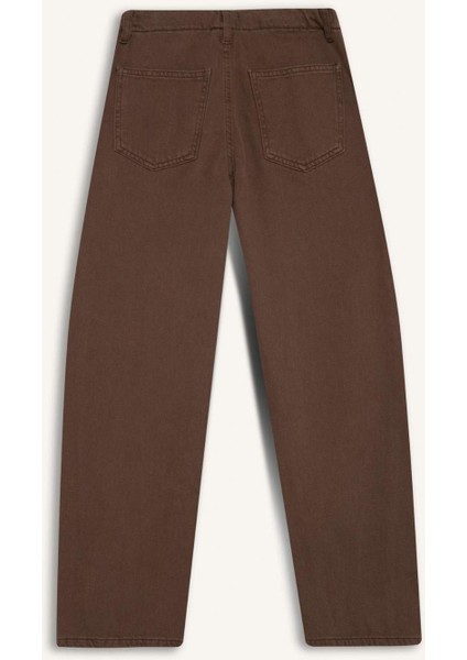 Kız Çocuk Balloon Fit Oval Paça Gabardin Okul Pantolonu