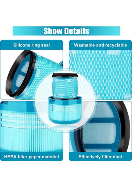 2 Paket Filtresi Dyson V15 Algılama, V15 Algılama +, V11 Tork Sürücüsü, V11 Hayvan, SV14 Kablosuz Çubuk (Yurt Dışından) fırsatları