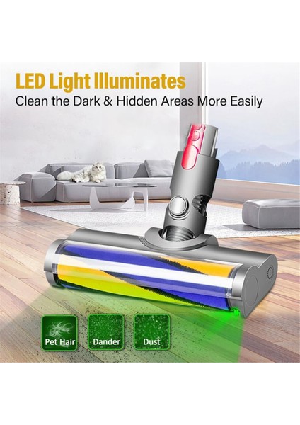 Roller Fırça Kafası Dyson V7 V8 V8 V10 V11 V15 Elektrikli Temizleyici Parçalar Yeşil Toz Işığı ile Ahşap Zemin (Yurt Dışından) fırsatları