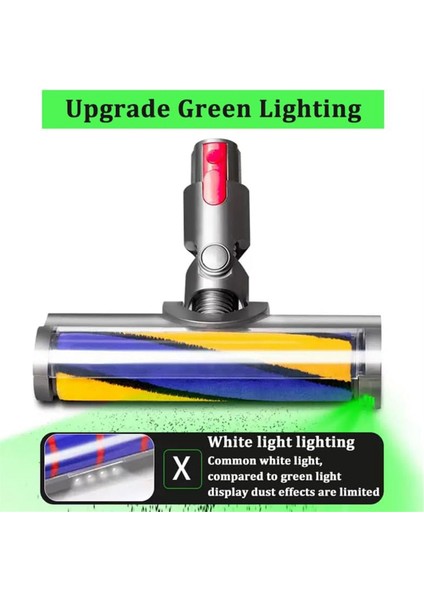 Roller Fırça Kafası Dyson V7 V8 V8 V10 V11 V15 Elektrikli Temizleyici Parçalar Yeşil Toz Işığı ile Ahşap Zemin (Yurt Dışından) indirimleri