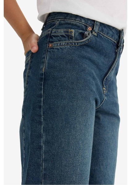 Kız Çocuk Okul Balloon Fit Geniş Paça Jean Pantolon F7541A825AU