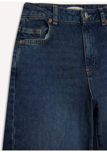 Kız Çocuk Okul Balloon Fit Geniş Paça Jean Pantolon F7541A825AU