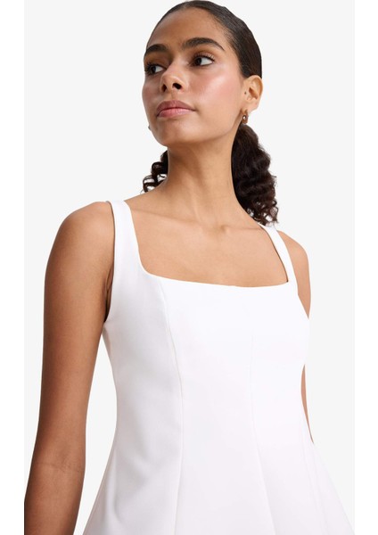 Fitted Kare Yaka Askılı Bluz F3471AX25AU