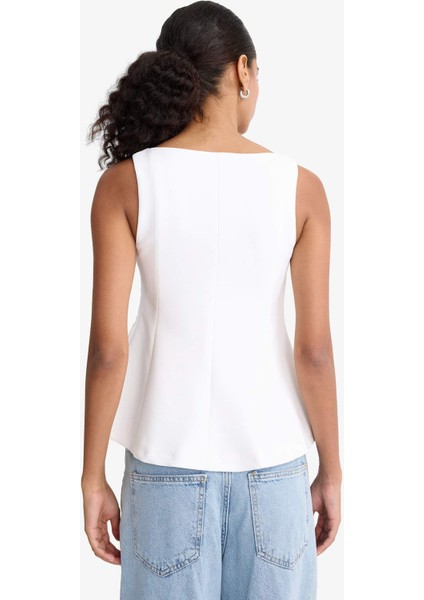 Fitted Kare Yaka Askılı Bluz F3471AX25AU