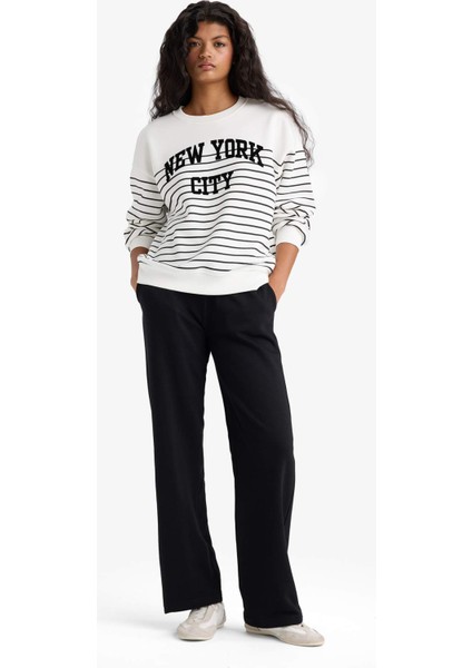 Straight Fit Beli Lastikli Basic Düz Cepli Eşofman Altı