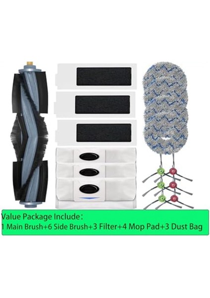 Ecovacs Için Yedek Parçalar Deebo T20 T10 X1 Omni Turbo Serisi Robot Vakum Ana Fırça Posta Pad Toz Çanta Aksesuarları (Yurt Dışından) modelleri