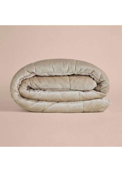 Çift Kişilik Çift Taraflı Welsoft Yorgan Taş 195X215 cm - Velour Serisi