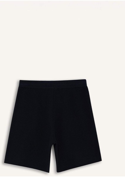 Standart Fit Beli Bağcıklı Renk Bloklu Triko Şort F8546AX25AU