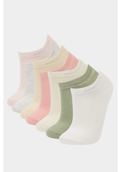 Kız Çocuk 7'li Pamuklu Patik Çorap F8690A8NS