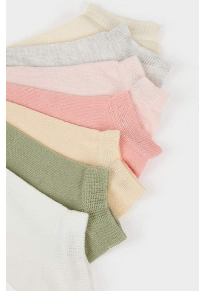 Kız Çocuk 7'li Pamuklu Patik Çorap F8690A8NS