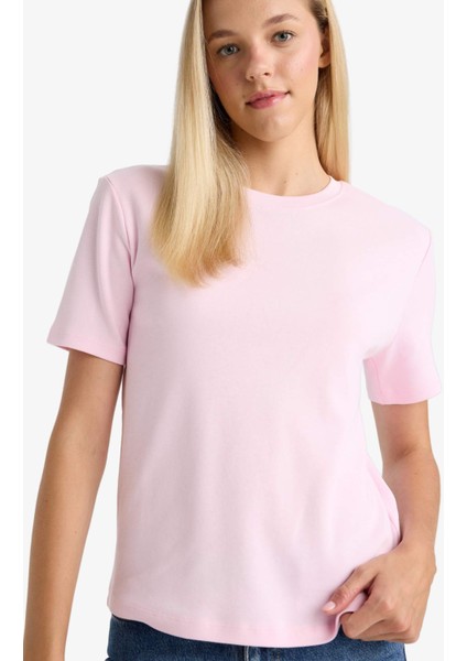 Regular Fit Bisiklet Yaka Kısa Kollu Tişört D7579AX25AU