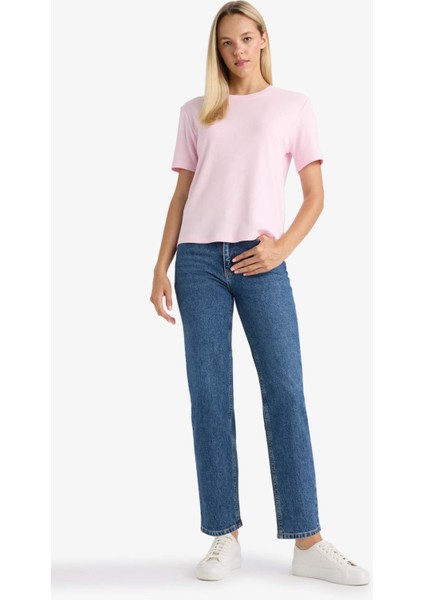 Regular Fit Bisiklet Yaka Kısa Kollu Tişört D7579AX25AU