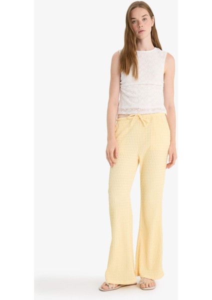 Wide Leg Cepli Normal Bel Standart Boy Bürümcük Pantolon F7659AX25AU