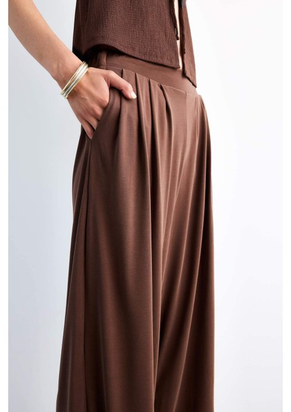 Beli Lastikli Geniş Paça Modal Pantolon F8507AX25SM