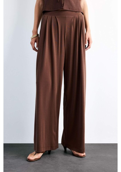 Beli Lastikli Geniş Paça Modal Pantolon F8507AX25SM