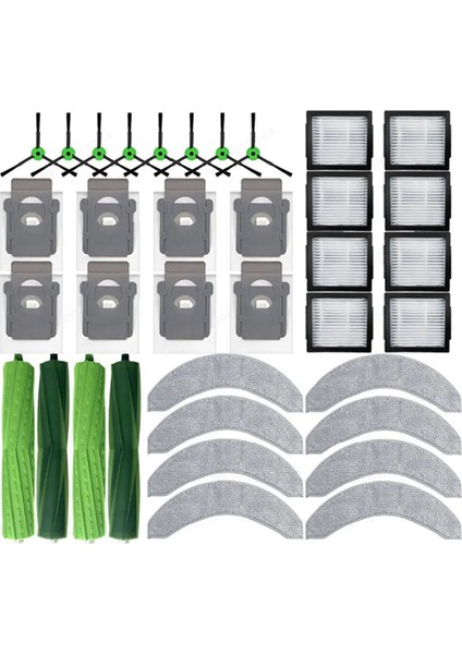 Irobot Roomba Combo J7+, J9+ Yedek Yedek Parçalar Aksesuarlar Ana Yan Fırça Hepa Filtre Mop Bez Toz Çanta A (Yurt Dışından) modelleri
