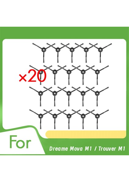 Dreame Mova M1 / ​​troiver M1 Robot Vakum Süpürge Parçaları Değiştirme Için 20 Pcs Yan Fırça (Yurt Dışından)