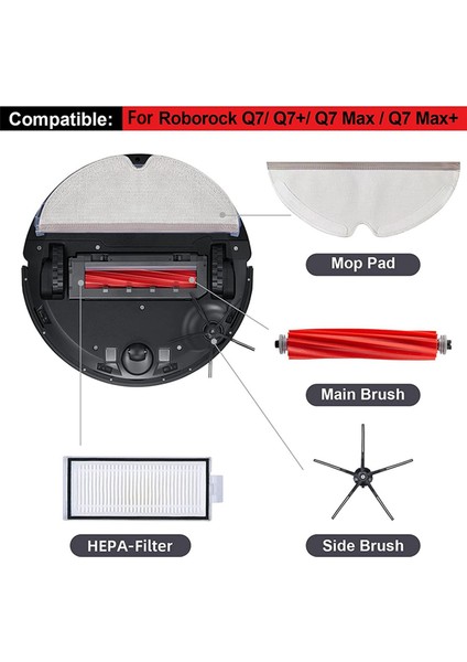 16 Pcs Xiaomi Için Aksesuar Kiti Roborock Q7 / Q7+ / Q7 Max / Q7 Max+ Vakum Süpürge Yedek Parçaları (Yurt Dışından) fiyatları