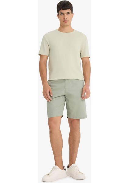 Regular Fit Bisiklet Yaka Dokulu Kısa Kollu Tişört F8480AX25AU