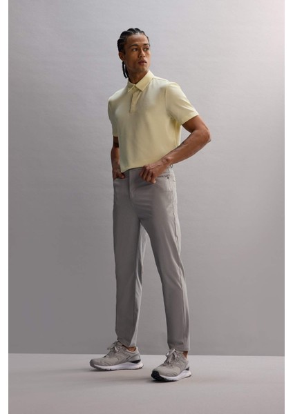 Standart Fit Polo Yaka Basic Düz Sporcu Dokuma Kısa Kollu Tişört F8637AX25AU