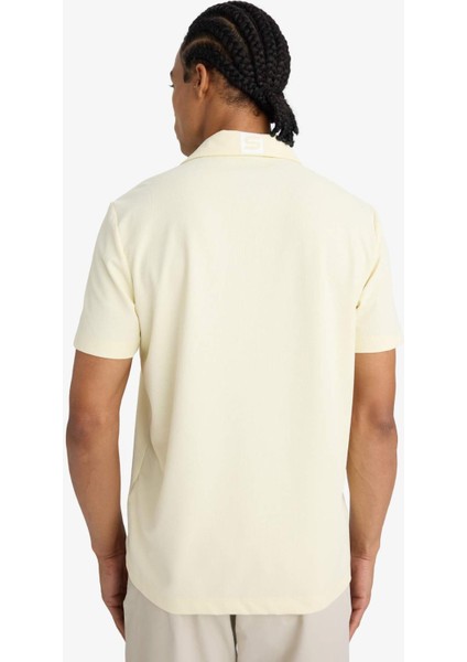 Standart Fit Polo Yaka Basic Düz Sporcu Dokuma Kısa Kollu Tişört F8637AX25AU