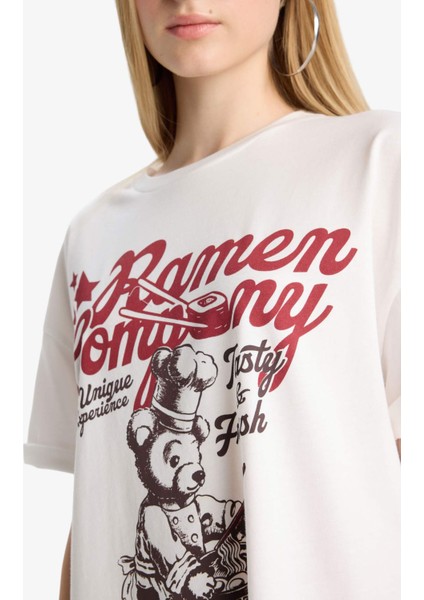 Coool Oversize Geniş Kalıp Baskılı Kısa Kollu Tişört F8747AX25AU