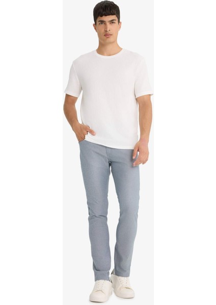 Regular Fit Bisiklet Yaka Dokulu Kısa Kollu Tişört F8480AX25AU