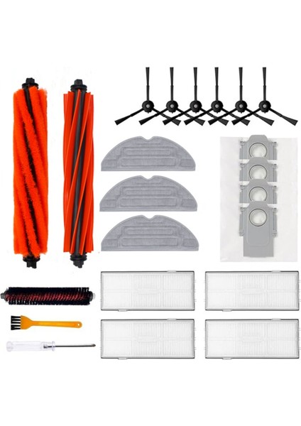 22PCS Roborock S8 Pro Ultra Robot Vakum Temizleyici Çift Ana Fırça Yan Fırça Filtre Mop Toz Çantası Aksesuarları Kiti (Yurt Dışından)