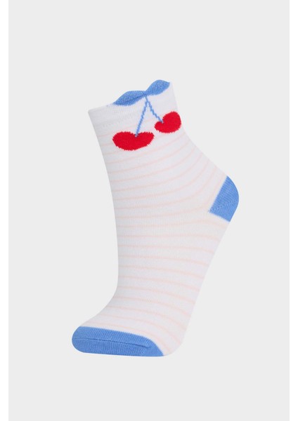 Kız Çocuk 3'lü Pamuklu Uzun Çorap F8708A8NS