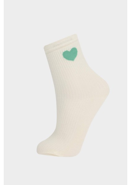 Kız Çocuk 5'li Pamuklu Uzun Çorap F8983A8NS